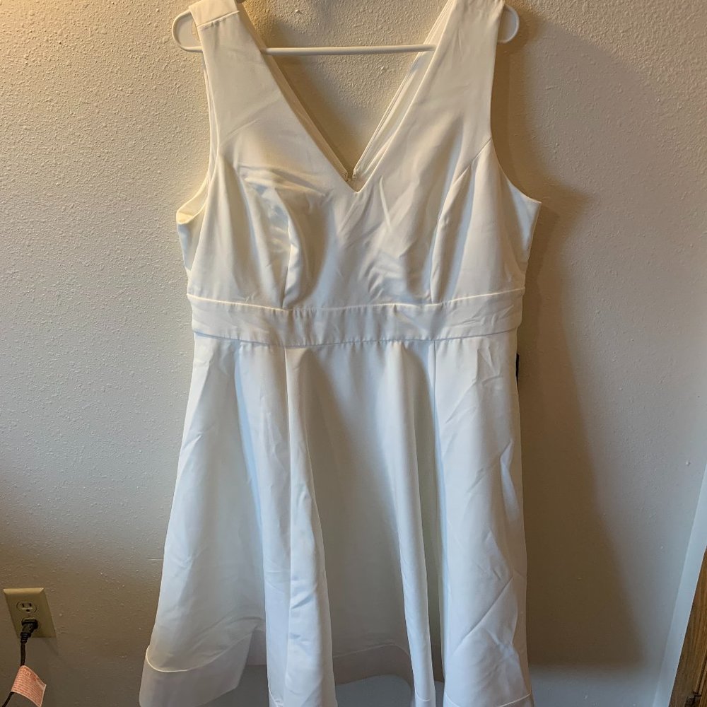 TORRID SPECIAL OCCASION IVORY WOVEN SKATER DRESS